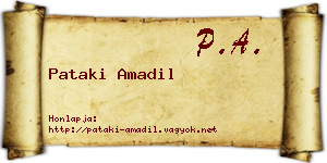 Pataki Amadil névjegykártya